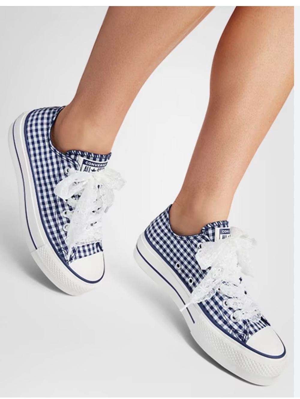 Converse Chuck Taylor All Star Gingham Low-Top Platform Sneakers Size 9
